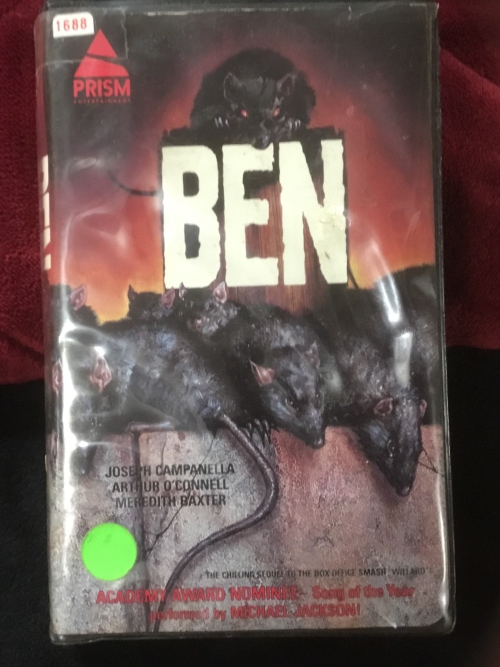 BEN (VHS) Color 95min Song by Michael Jackson Nice!